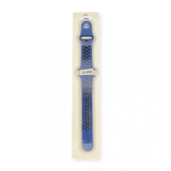Силиконова Apple Watch каишка iWatch 42/44mm - Тъмно син - Черни дупки