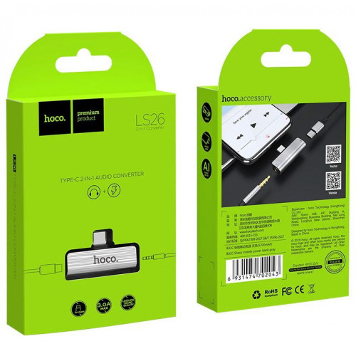 Преходник LS26 HOCO USB-C към USB-C+3.5mm