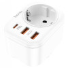 Разкл. HOCO NS3 с 1 гнездо+2 USB-A 2.4A+1 PD USB-C 4000W - Бял