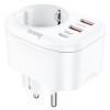 Разкл. HOCO NS3 с 1 гнездо+2 USB-A 2.4A+1 PD USB-C 4000W - Бял