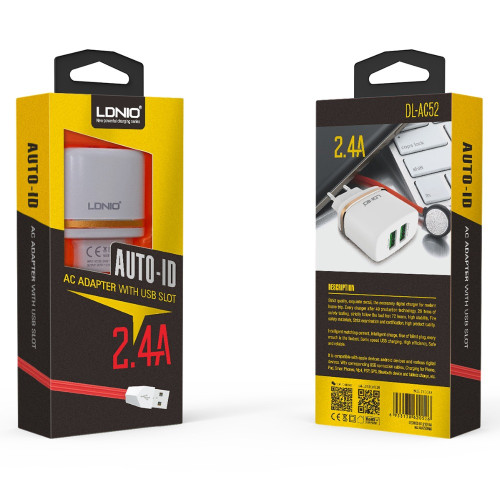 220V Зарядно LDNIO DL-AC52 2.4A TYPE-C