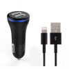12V Зарядно 3.1A LDNIO DL-C23 2 Port USB към Lightning - Бял