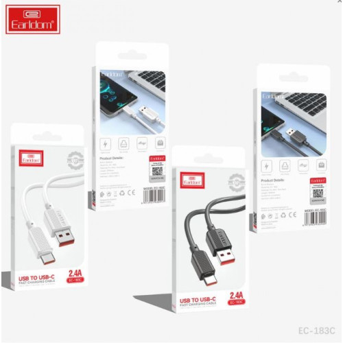 EARLDOM кабел EC183C 2.4A USB към Type-C (1M) - Бял