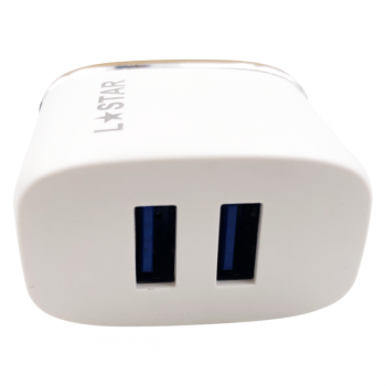 220V Адаптер DL-AC52 2.4А L✮Star с 2 изхода USB