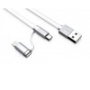 Кабел LDNIO LC84 2в1 2.1A Micro USB + iPhone - Сив