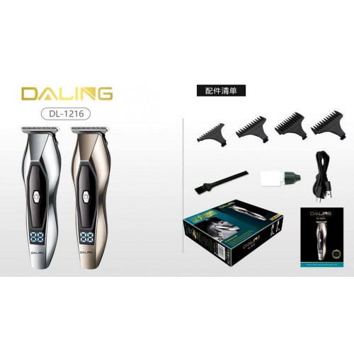 DALING DL-1216 Безжичен акумулаторен тример за подстригване на коса с LED дисплей
