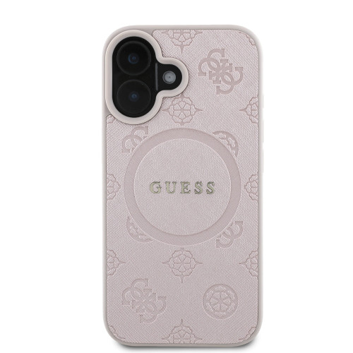 8092 GUESS HC MAGSAFE SAFFIANO PEONY CLASSIC LOGO PINK IP16