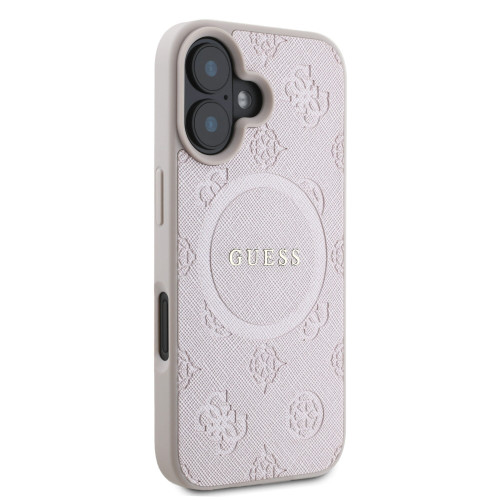 8092 GUESS HC MAGSAFE SAFFIANO PEONY CLASSIC LOGO PINK IP16