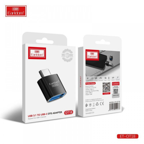 EARLDOM Преходник Earldom OT18 – USB 3.1 (женски) към USB-C (мъжки), OTG, висока скорост EARLDOM Преходник Earldom OT18 – USB 3.1 (женски) към USB-C (мъжки), OTG, висока скорост