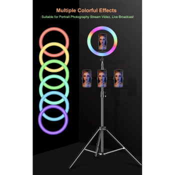 MJ33 Ринг лампа RG LED Цветна, За селфи/грим, 12" 33cm ринг MJ33 Ринг лампа RG LED Цветна, За селфи/грим, 12" 33cm ринг