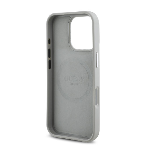 2788 GUESS HC MAGSAFE GRAINED PU TRIANGLE LOGO BEIGE IP16 PRO MAX