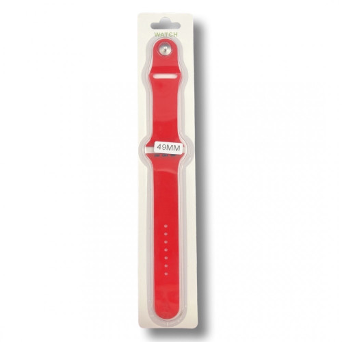 Силиконова Apple Watch каишка iWatch 49mm - Червен - 2 части