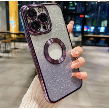 Луксозен лъскав кейс с брукат TP-24 за iPhone 13 - Лилав