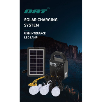 AT-888 DAT Solar light home lighting system комплект+Power bank от 1 фенер+ 3 лампи 9V 3.5 панел