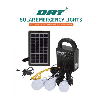 AT-888 DAT Solar light home lighting system комплект+Power bank от 1 фенер+ 3 лампи 9V 3.5 панел