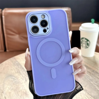 Луксозен кейс+Magsafe TP-27 +камера за iPhone 17 Air - Светло Лилав