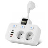 Разклонител BKL-503EU (бял) Overload Protection 3250W, 100-250V, 50/60Hz, QC PD 20W с Тъч
