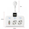 Разклонител BKL-503EU (бял) Overload Protection 3250W, 100-250V, 50/60Hz, QC PD 20W с Тъч