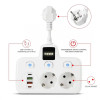 Разклонител BKL-503EU (бял) Overload Protection 3250W, 100-250V, 50/60Hz, QC PD 20W с Тъч