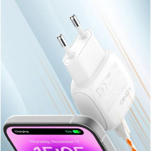 LDNIO Зарядно Q233 30W 2XUSB-C ихода FAST Type-C към Lightning