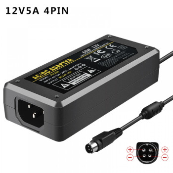 Зарядно захранване за устройства 220V-12V 5A букса 2.5*5.5 4 PIN Пина