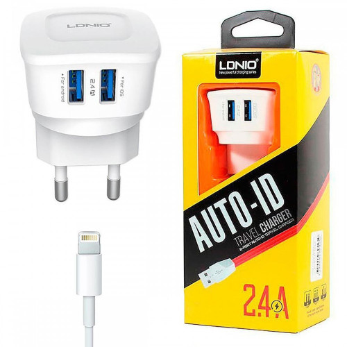 220V Зарядно LDNIO AC63 2.4A 2 USB Micro USB