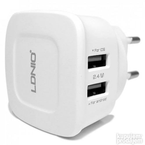 220V Зарядно LDNIO AC63 2.4A 2 USB Micro USB