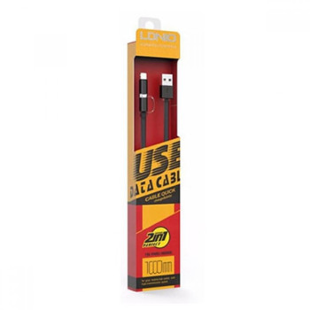 Кабел LDNIO LC84 2в1 2.1A Micro USB + Lightning - Черен