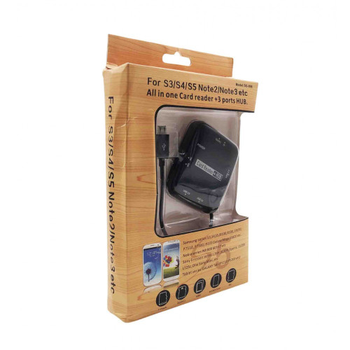 Четец+ HUB Разклонител от Микро USB на USB и микро SD- SG-008