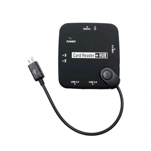 Четец+ HUB Разклонител от Микро USB на USB и микро SD- SG-008