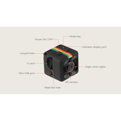 Мини Камера SQ11 SD записваща камера mini DV - Черна