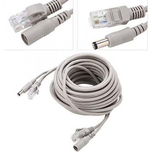 RJ45 удължителен интернет кабел за видеонаблюдение DC - 10M