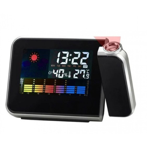 Часовник с календар, аларма и LED проекти DS-8190 - Бял , аларма, LCD, цветен екран PRO