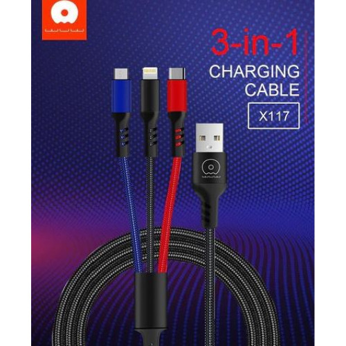 WUW 3в1 Кабел за бързо зареждане и данни WUW-X117