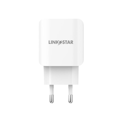 LINK★STAR TC-9 3.0A Бързозаряден USB Адаптер 220V с Type-C кабел - Бял LINK★STAR TC-9 3.0A Бързозаряден USB Адаптер 220V с Type-C кабел - Бял