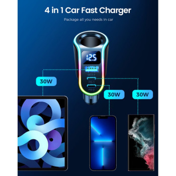 JOYROOM Разклонител за запалка JR-CL21 с 1 гнездо, 1 USB и 2 USB-C 12V/24V 150W JOYROOM Разклонител за запалка JR-CL21 с 1 гнездо, 1 USB и 2 USB-C 12V/24V 150W
