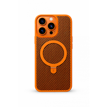 Premium Carbon MagSafe Case TP-100 за iPhone 17 - Оранжев