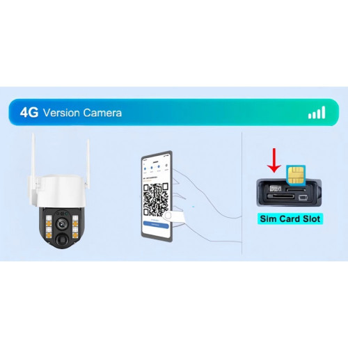 IP Соалрна Камера HY-D011S WIFI 4MP 1080P ( APP:V380PRO ) HD 360 градуса с микрофон и високоговорител и LED светлина