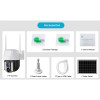 IP Соалрна Камера HY-D011S WIFI 4MP 1080P ( APP:V380PRO ) HD 360 градуса с микрофон и високоговорител и LED светлина