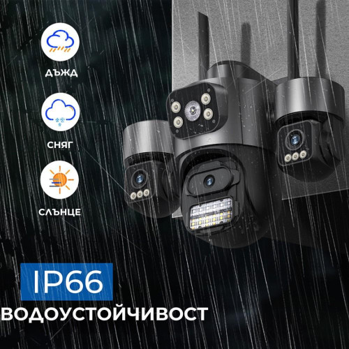 V380-SQ11-4G СОЛАРНА!!! ТРОЙНА IP Камера ( APP:V380PRO) Въртяща водоустойчива камера с 3 обектива V380-SQ11-4G СОЛАРНА!!! ТРОЙНА IP Камера ( APP:V380PRO) Въртяща водоустойчива камера с 3 обектива