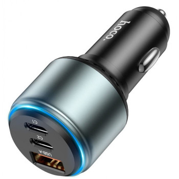 HOCO NZ9 12V Адаптер кола 95W Троен (2xUSB-C 65W) (1xUSB-A 30W)