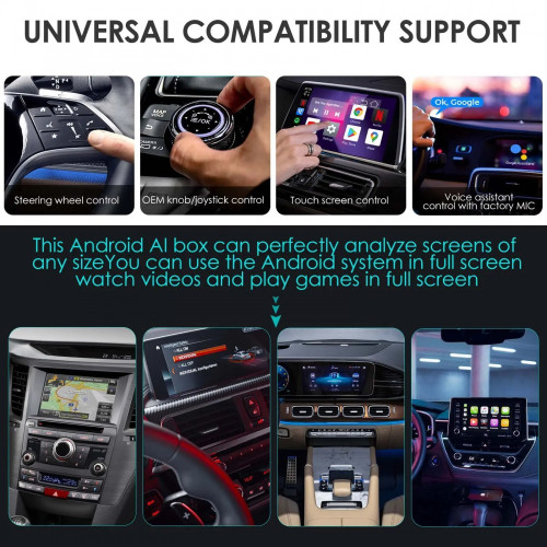Youtube CarPlay (RA61-464) AI Box 4GB RAM + 64GB ROM – Безжичен Apple CarPlay и Android Auto, Android11, 4G LTE