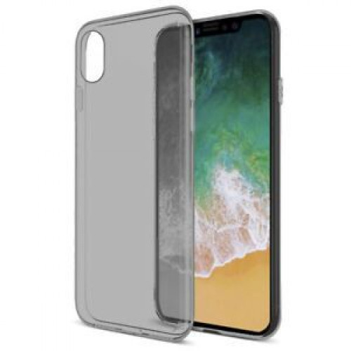 Ултра тънък силиконов кейс T-62 за iPhone X / Xs - Опушен