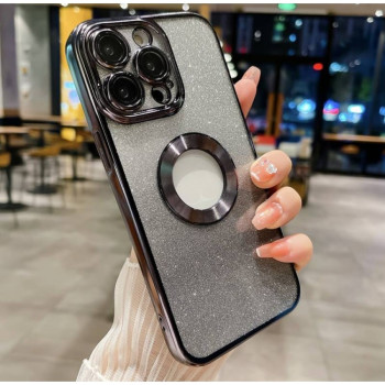 Луксозен лъскав кейс с брукат TP-24 за iPhone 13 mini - Черен
