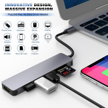 7в1 1 X HDMI, 2 X MicroSD card slot SD/SDHC/SDXC , 3 X USB Hub 1 X USB-C за MacBook