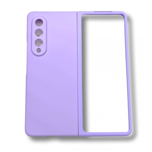 PVC Цветен кейс за Samsung Z Fold 3 от 2 части - Лилав