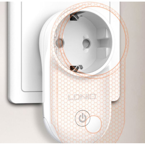 Смарт Wi-Fi контакт LDNIO SEW1058, 100 - 240V, с функция за нощна светлина, бял