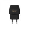 220V Адаптер REMAX 2 USB за телефони с 2 изхода - Черен
