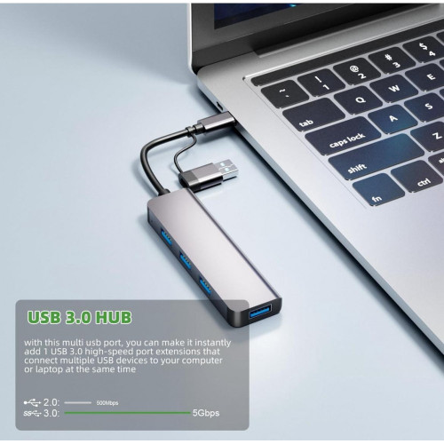 HUB S-1777 4в1 Type-C+USB КЪМ 4XUSB 3.0 5GBPS