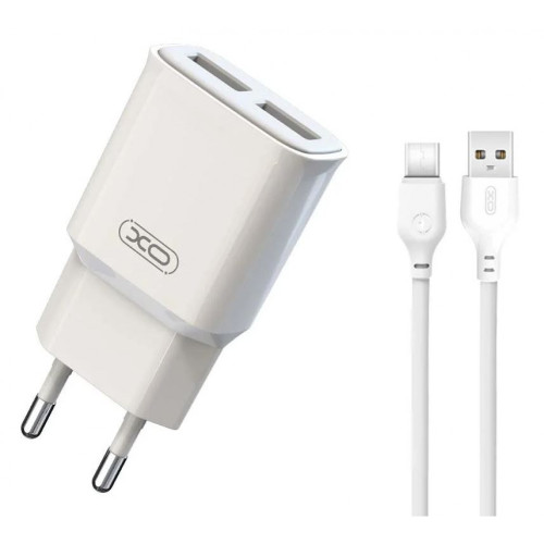 XO L92C EU Dual 2.4A зарядно устройство с Type-C кабел